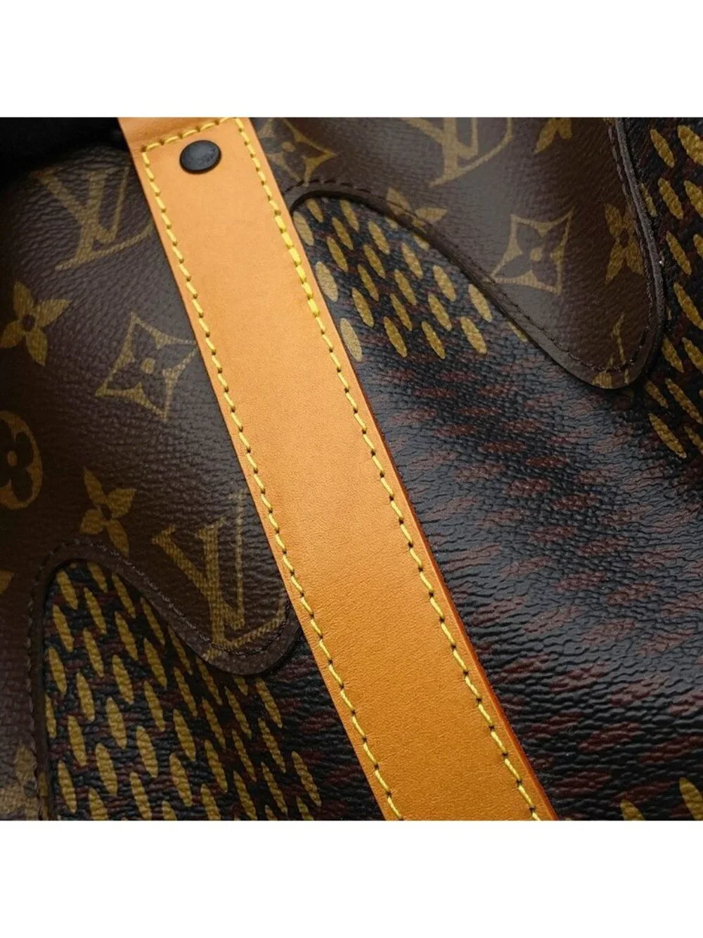 Louis Vuitton Boston Bag Damier Ebene Giant Monogram Keepall Bandouliere 50